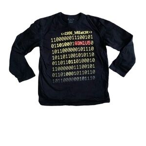 Children’s Place | Long Sleeve Top Black Shirt Coding Yellow Genius Red